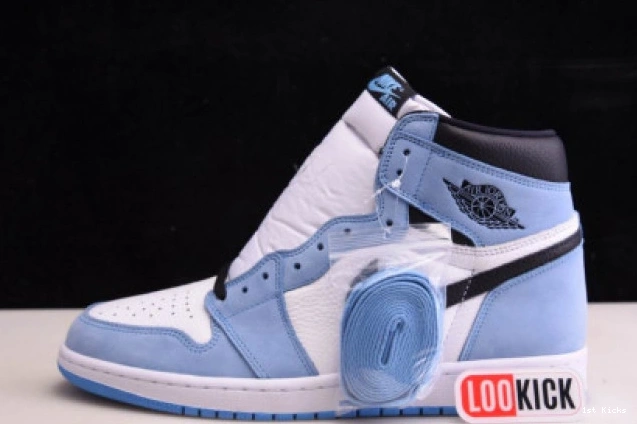 1st Kicks WHITE JORDAN 555088-134 BLACK UNIVERSITY RETRO 1 BLUE AIR HIGH 0719